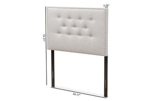 Baxton Studio Windsor Modern and Contemporary Greyish Beige Fabric Upholstered Twin Size Headboard