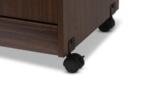 Baxton Studio Tannis Modern and Contemporary Dark Walnut Finished Kitchen Cabinet