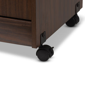 Baxton Studio Tannis Modern and Contemporary Dark Walnut Finished Kitchen Cabinet