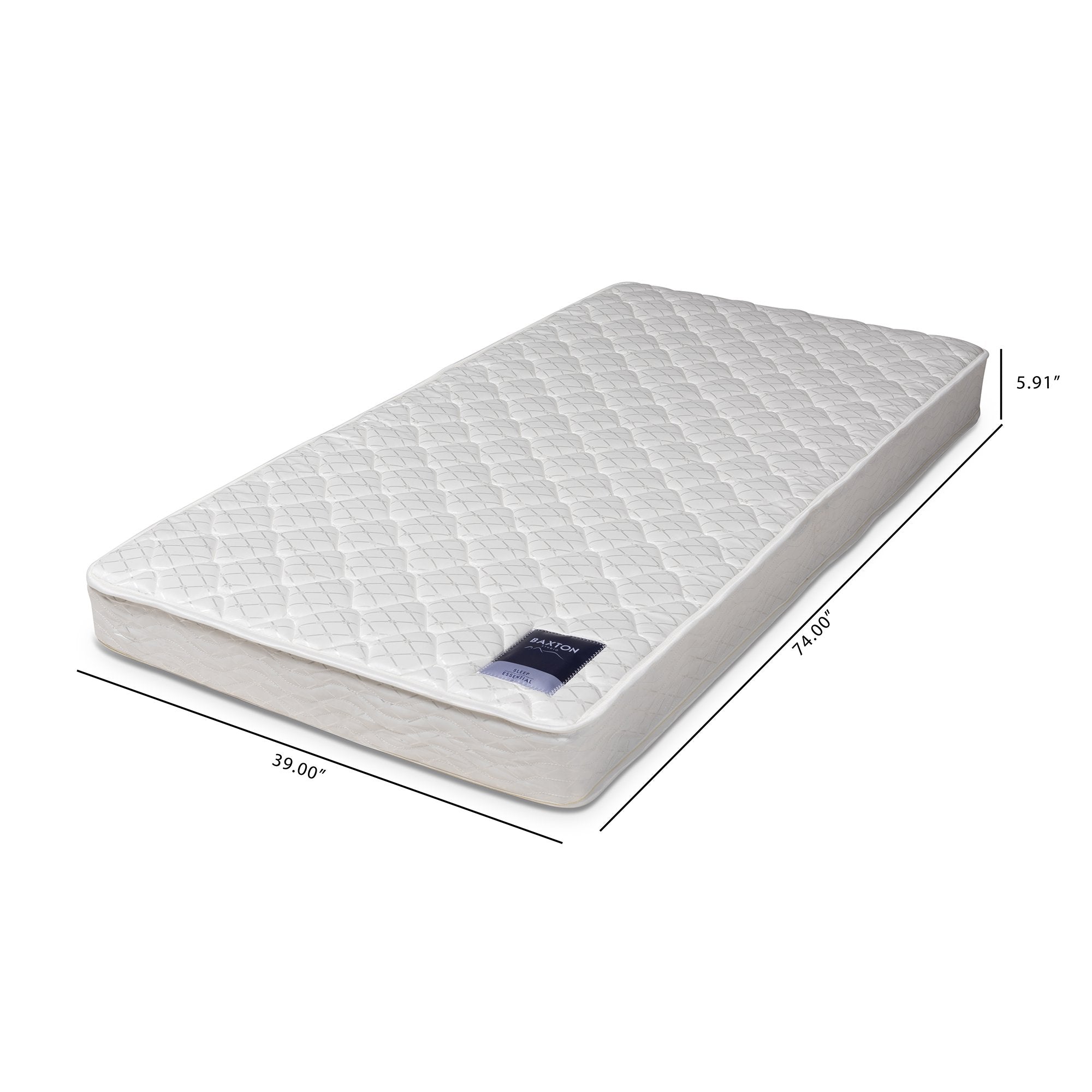 Baxton Studio Alaura Twin Size Spring Mattress