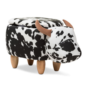 Baxton Studio Mignonne Contemporary Wool Upholstered Buffalo Storage Ottoman