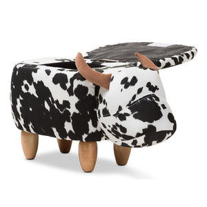 Baxton Studio Mignonne Contemporary Wool Upholstered Buffalo Storage Ottoman