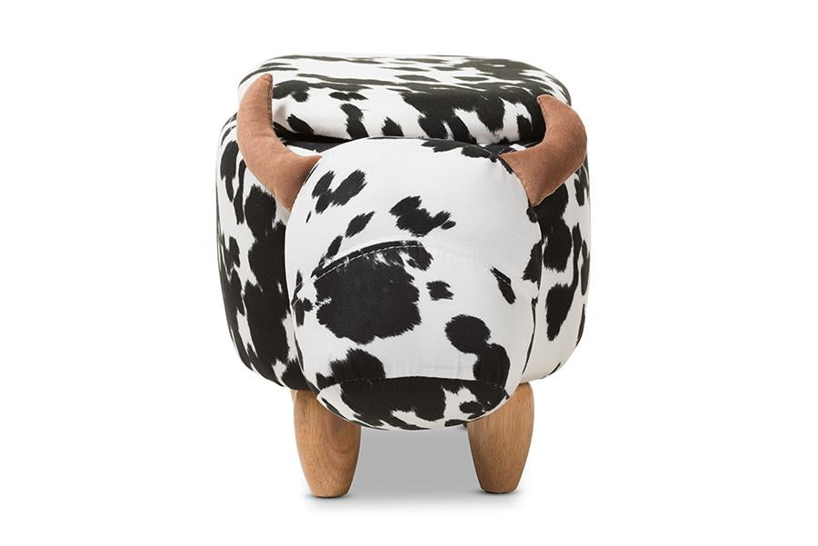 Baxton Studio Mignonne Contemporary Wool Upholstered Buffalo Storage Ottoman