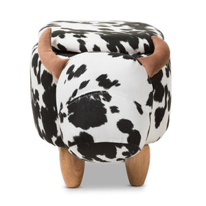 Baxton Studio Mignonne Contemporary Wool Upholstered Buffalo Storage Ottoman