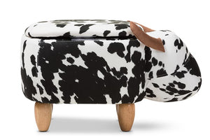 Baxton Studio Mignonne Contemporary Wool Upholstered Buffalo Storage Ottoman