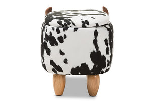 Baxton Studio Mignonne Contemporary Wool Upholstered Buffalo Storage Ottoman