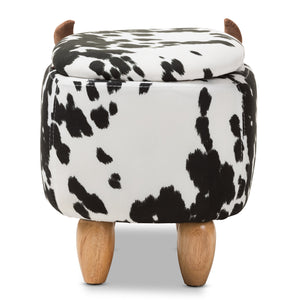 Baxton Studio Mignonne Contemporary Wool Upholstered Buffalo Storage Ottoman