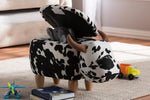 Baxton Studio Mignonne Contemporary Wool Upholstered Buffalo Storage Ottoman