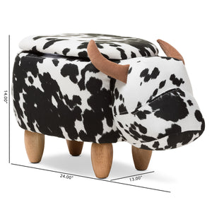 Baxton Studio Mignonne Contemporary Wool Upholstered Buffalo Storage Ottoman