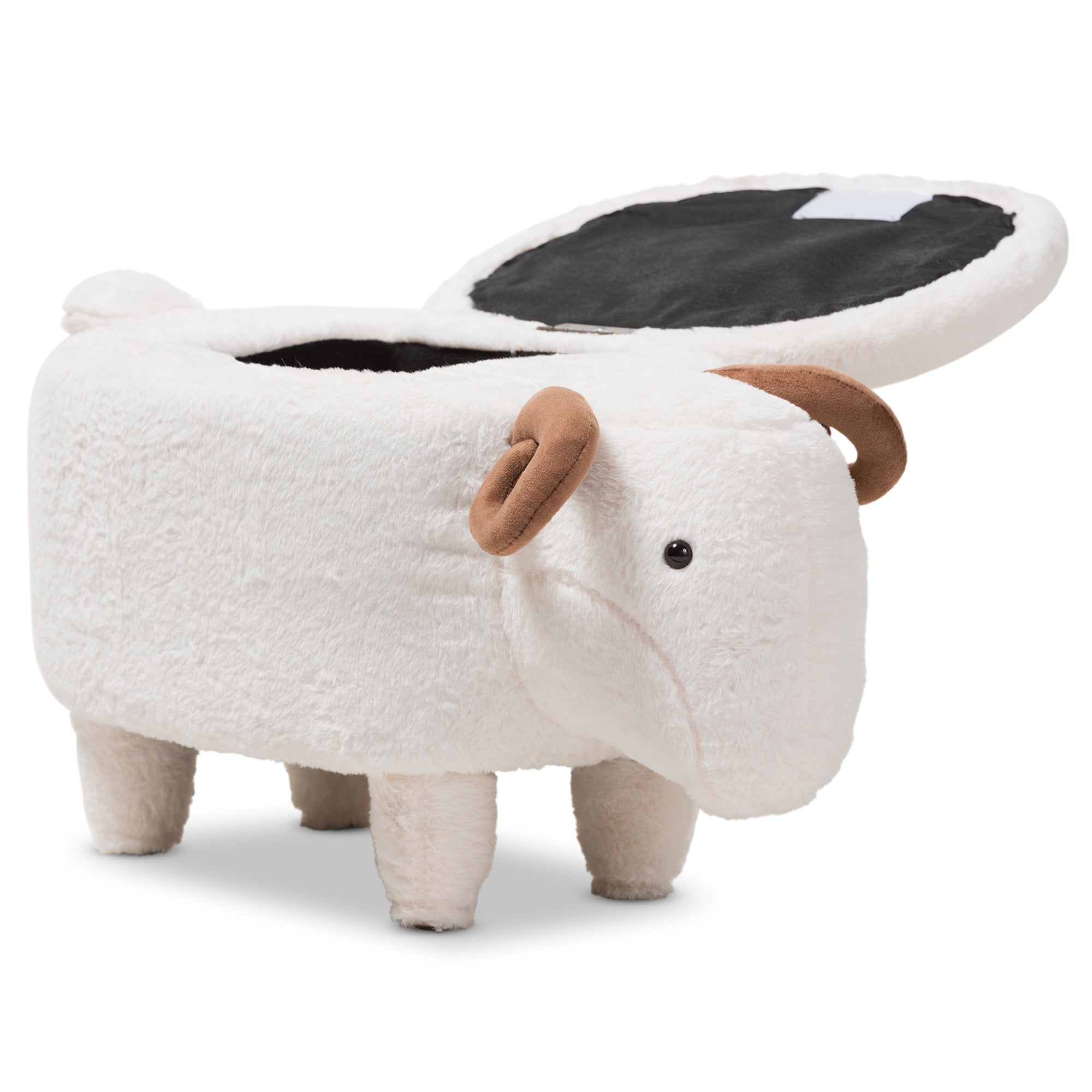 Baxton Studio Pecora Contemporary Wool Upholstered Sheep Storage Ottoman