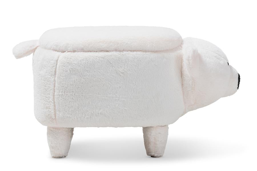 Baxton Studio Bjorn Contemporary Wool Upholstered Bear Storage Ottoman