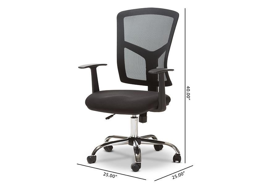 Baxton Studio Matthias Modern and Contemporary Ergonomic Black Mesh Office Chair