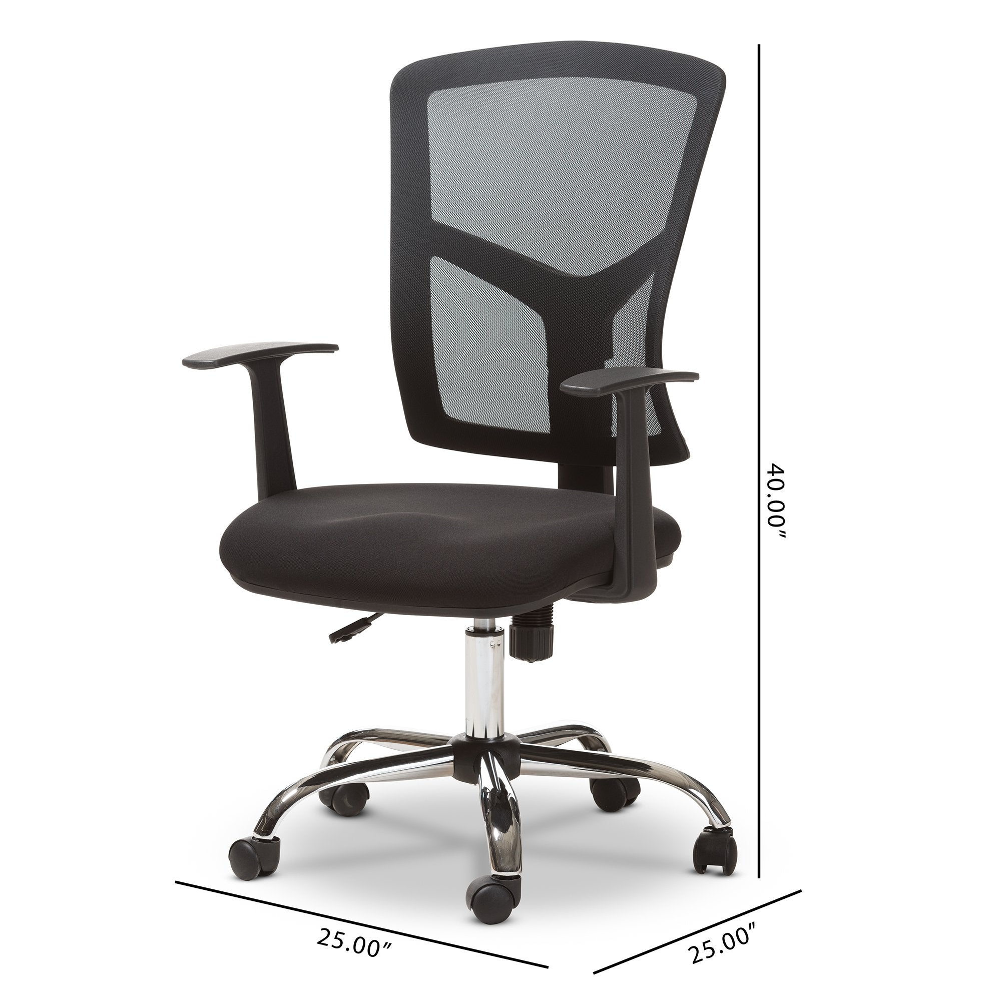 Baxton Studio Matthias Modern and Contemporary Ergonomic Black Mesh Office Chair