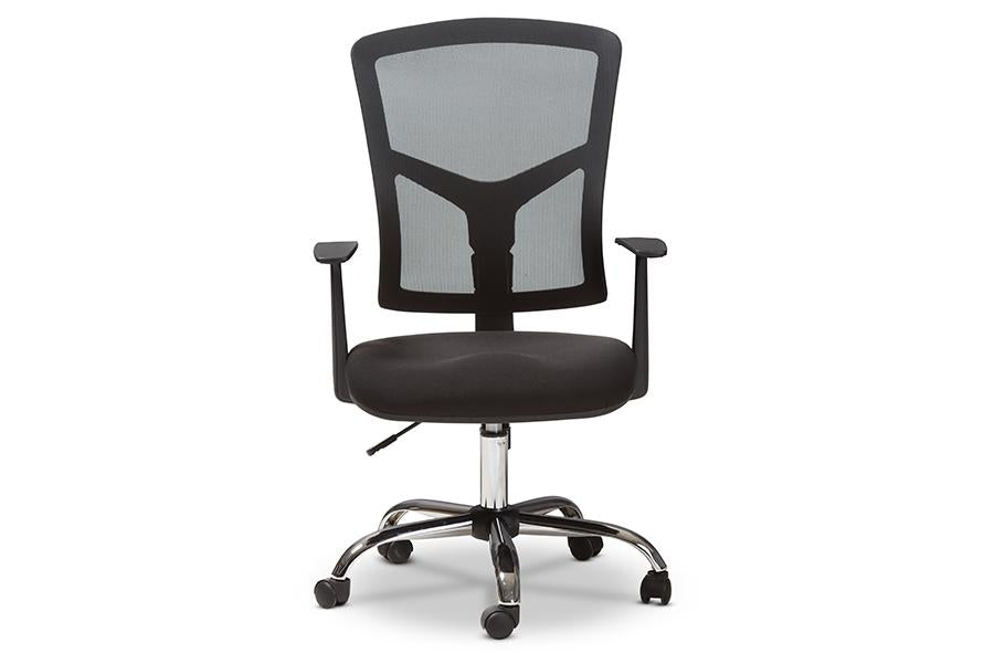 Baxton Studio Matthias Modern and Contemporary Ergonomic Black Mesh Office Chair