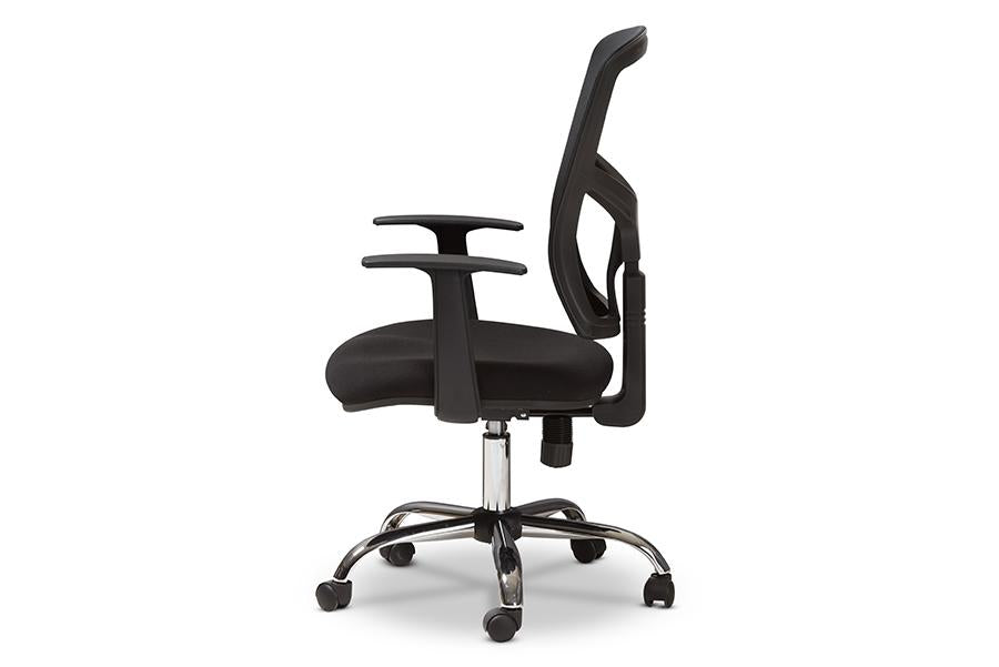 Baxton Studio Matthias Modern and Contemporary Ergonomic Black Mesh Office Chair