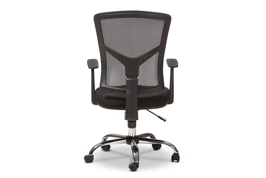 Baxton Studio Matthias Modern and Contemporary Ergonomic Black Mesh Office Chair