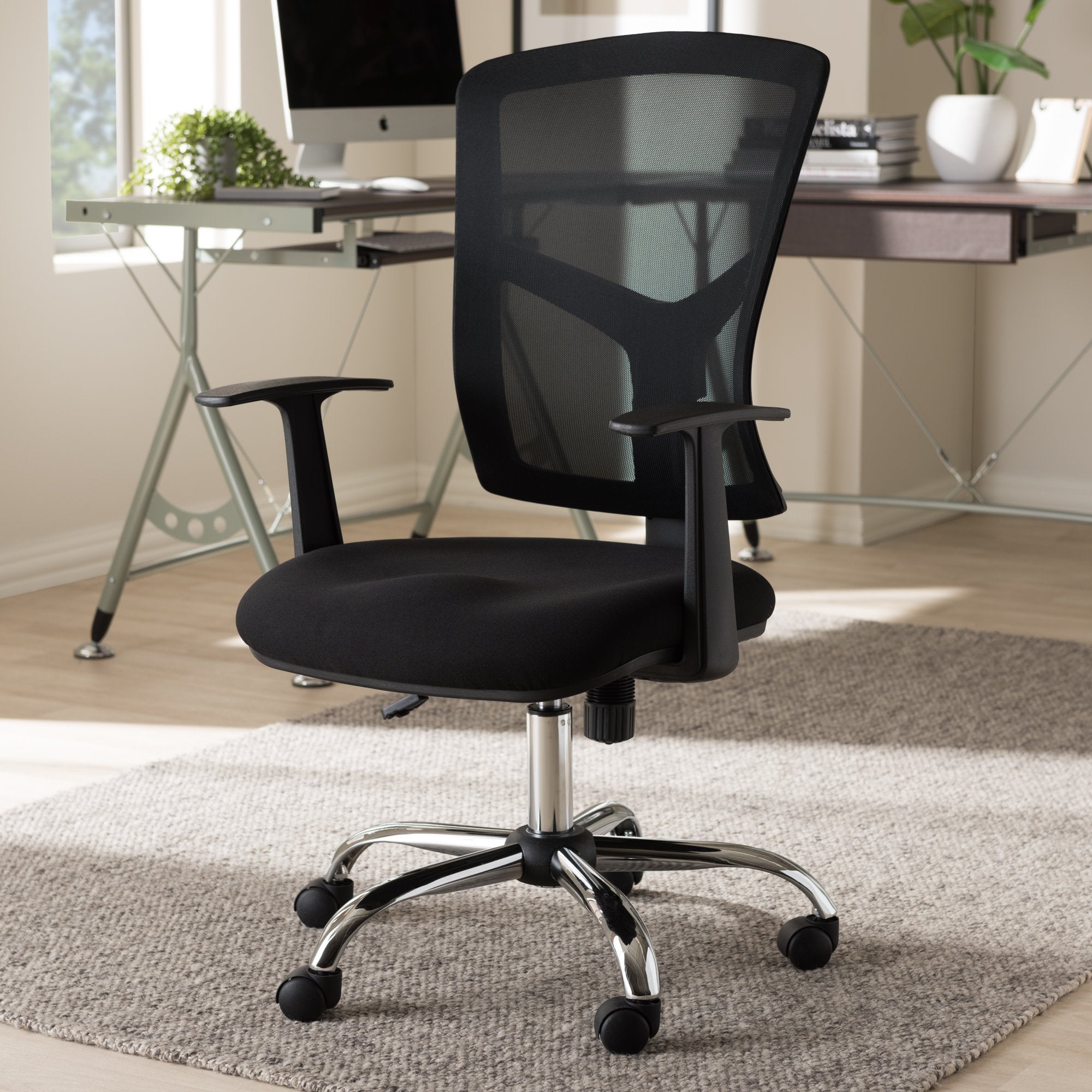 Baxton Studio Matthias Modern and Contemporary Ergonomic Black Mesh Office Chair