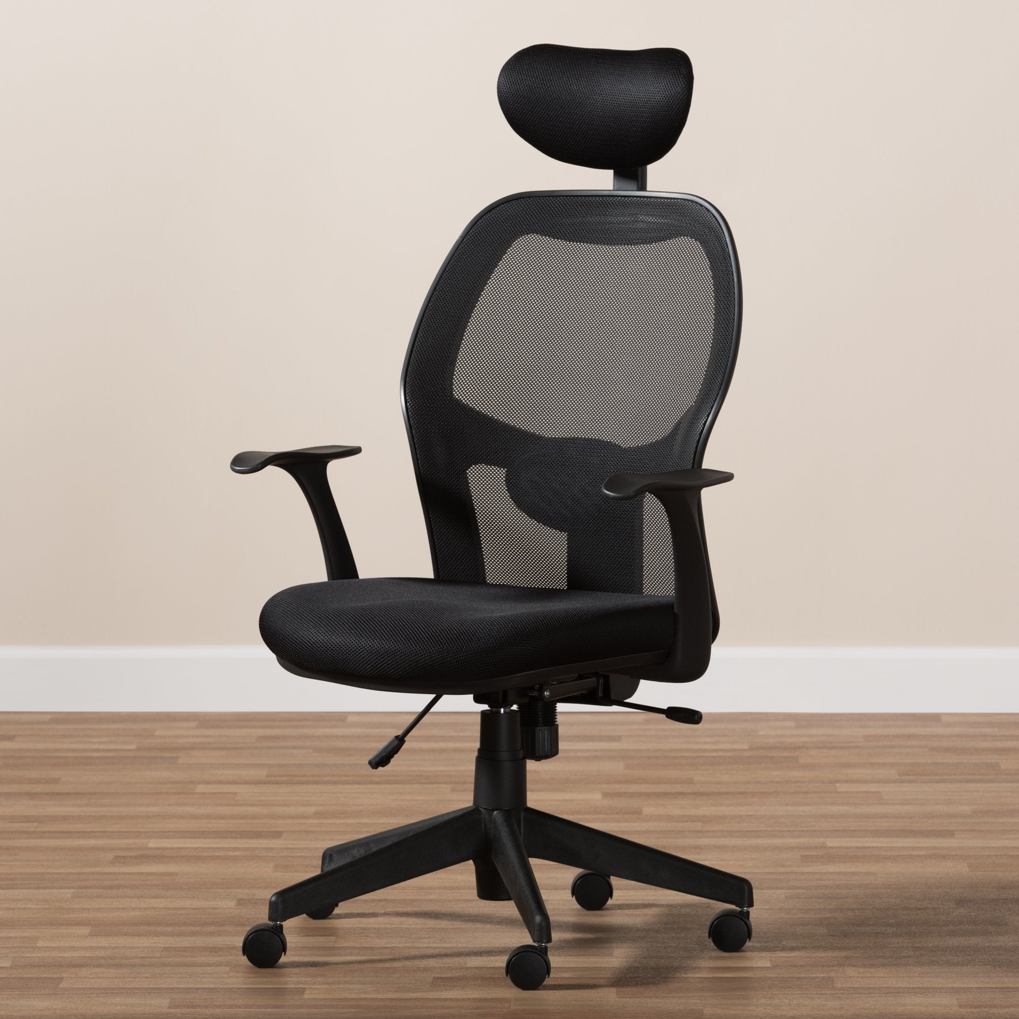 Baxton Studio Sebastian Modern and Contemporary Ergonomic Black Mesh Office Chair