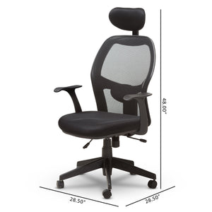 Baxton Studio Sebastian Modern and Contemporary Ergonomic Black Mesh Office Chair