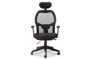 Baxton Studio Sebastian Modern and Contemporary Ergonomic Black Mesh Office Chair