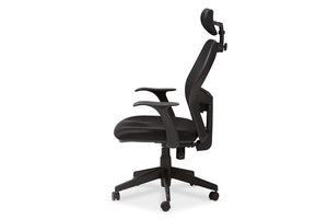 Baxton Studio Sebastian Modern and Contemporary Ergonomic Black Mesh Office Chair