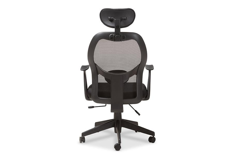 Baxton Studio Sebastian Modern and Contemporary Ergonomic Black Mesh Office Chair