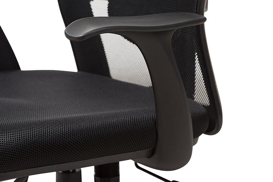 Baxton Studio Sebastian Modern and Contemporary Ergonomic Black Mesh Office Chair