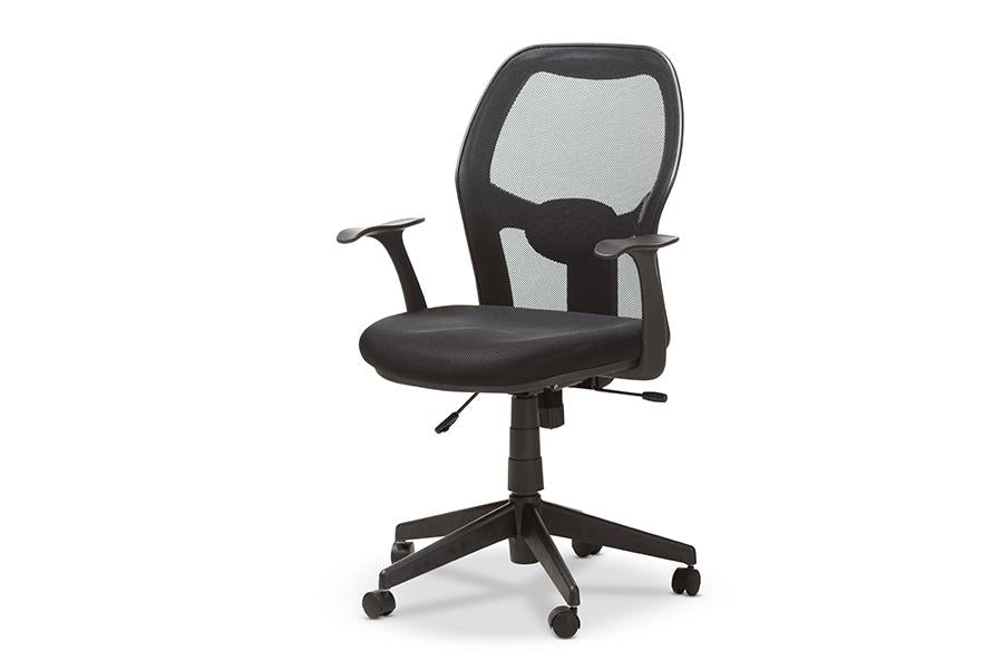 Baxton Studio Kurber Modern and Contemporary Ergonomic Black Mesh Office Chair With Bifma Certification