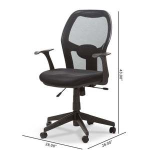 Baxton Studio Kurber Modern and Contemporary Ergonomic Black Mesh Office Chair With Bifma Certification