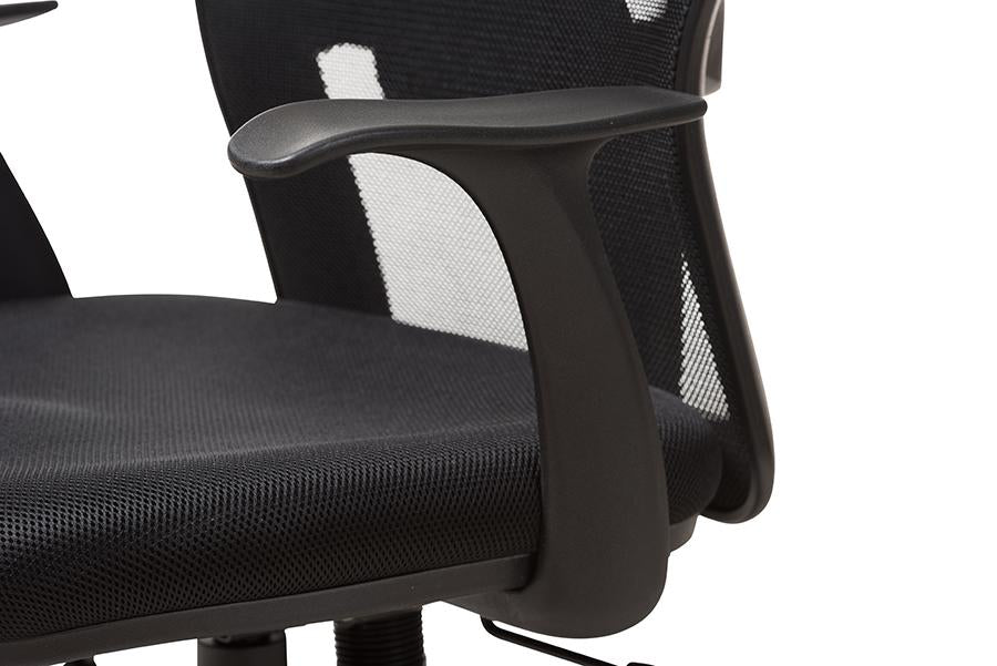 Baxton Studio Kurber Modern and Contemporary Ergonomic Black Mesh Office Chair With Bifma Certification