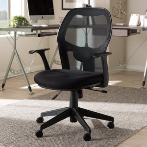 Baxton Studio Kurber Modern and Contemporary Ergonomic Black Mesh Office Chair With Bifma Certification