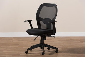 Baxton Studio Kurber Modern and Contemporary Ergonomic Black Mesh Office Chair With Bifma Certification