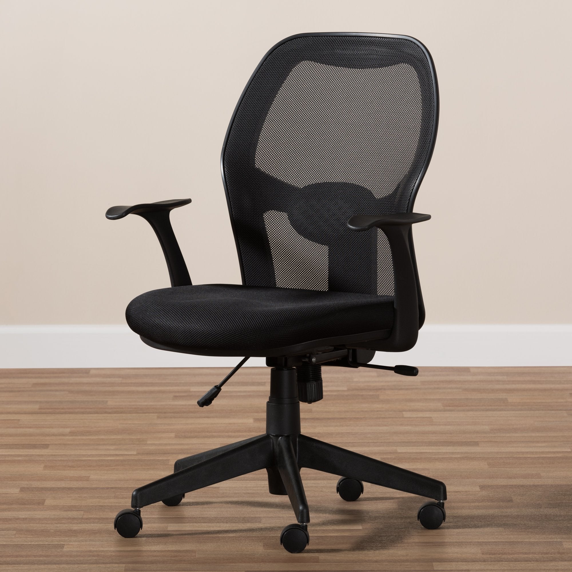 Baxton Studio Kurber Modern and Contemporary Ergonomic Black Mesh Office Chair With Bifma Certification