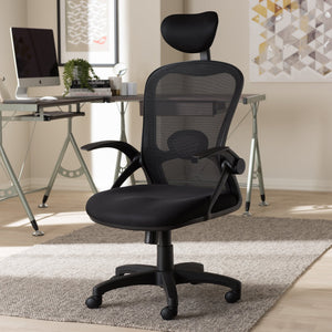 Baxton Studio Ernst Modern and Contemporary Ergonomic Black Mesh Office Chair