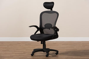 Baxton Studio Ernst Modern and Contemporary Ergonomic Black Mesh Office Chair