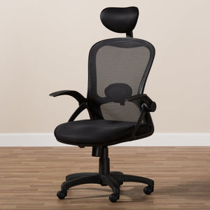 Baxton Studio Ernst Modern and Contemporary Ergonomic Black Mesh Office Chair