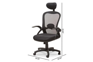 Baxton Studio Ernst Modern and Contemporary Ergonomic Black Mesh Office Chair