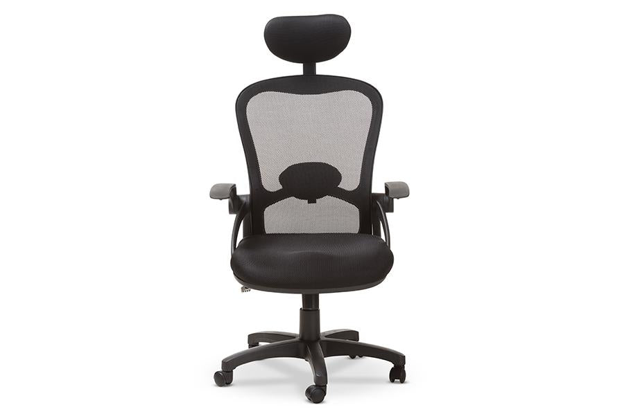 Baxton Studio Ernst Modern and Contemporary Ergonomic Black Mesh Office Chair