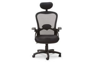 Baxton Studio Ernst Modern and Contemporary Ergonomic Black Mesh Office Chair