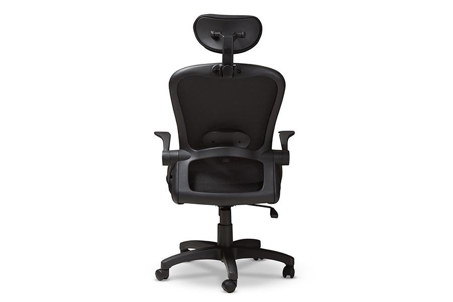 Baxton Studio Ernst Modern and Contemporary Ergonomic Black Mesh Office Chair