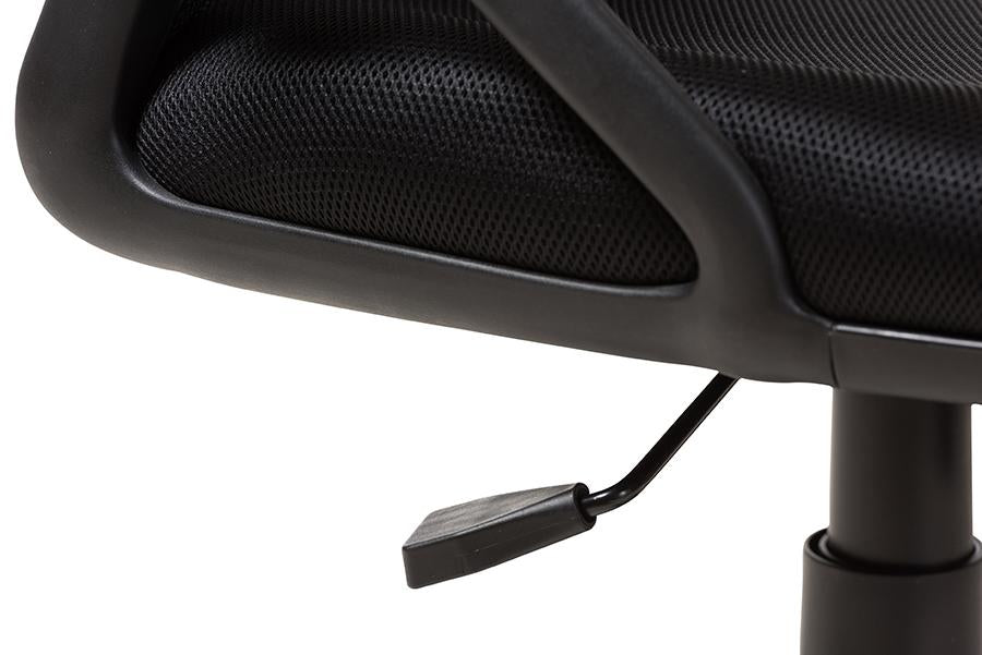 Baxton Studio Ernst Modern and Contemporary Ergonomic Black Mesh Office Chair