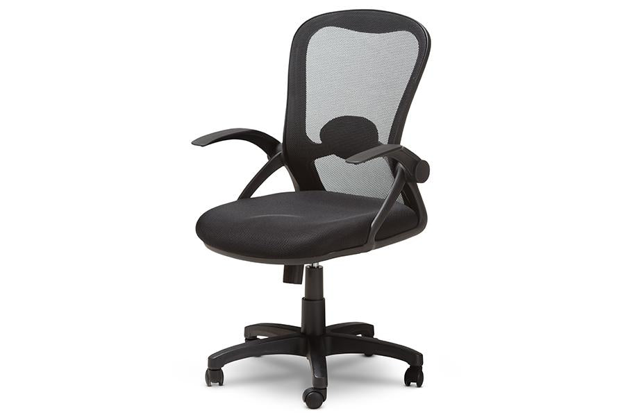 Baxton Studio Bergmann Modern and Contemporary Ergonomic Black Mesh Office Chair