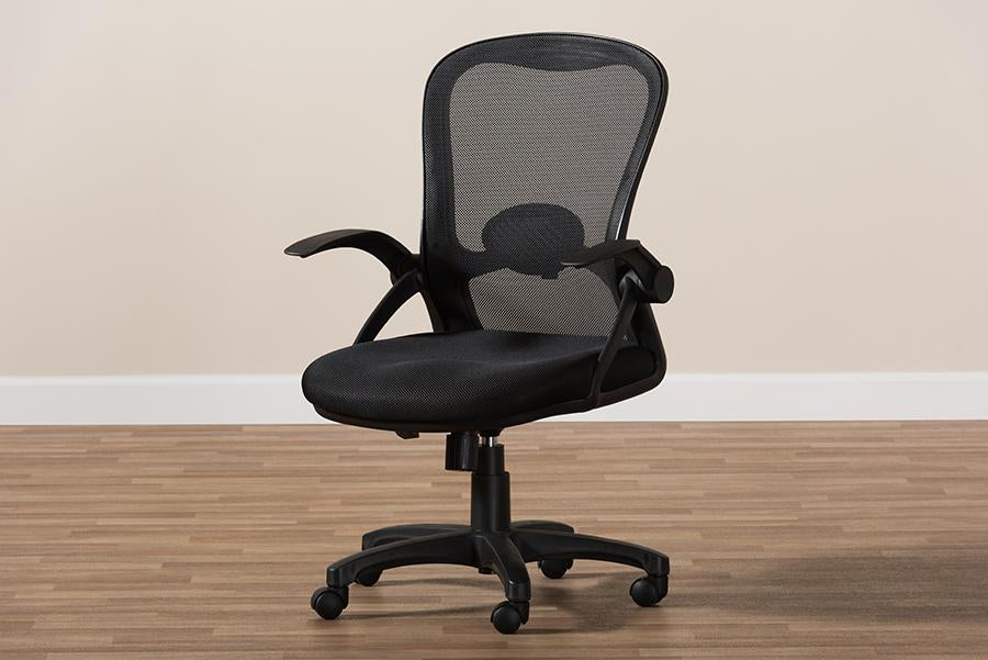 Baxton Studio Bergmann Modern and Contemporary Ergonomic Black Mesh Office Chair