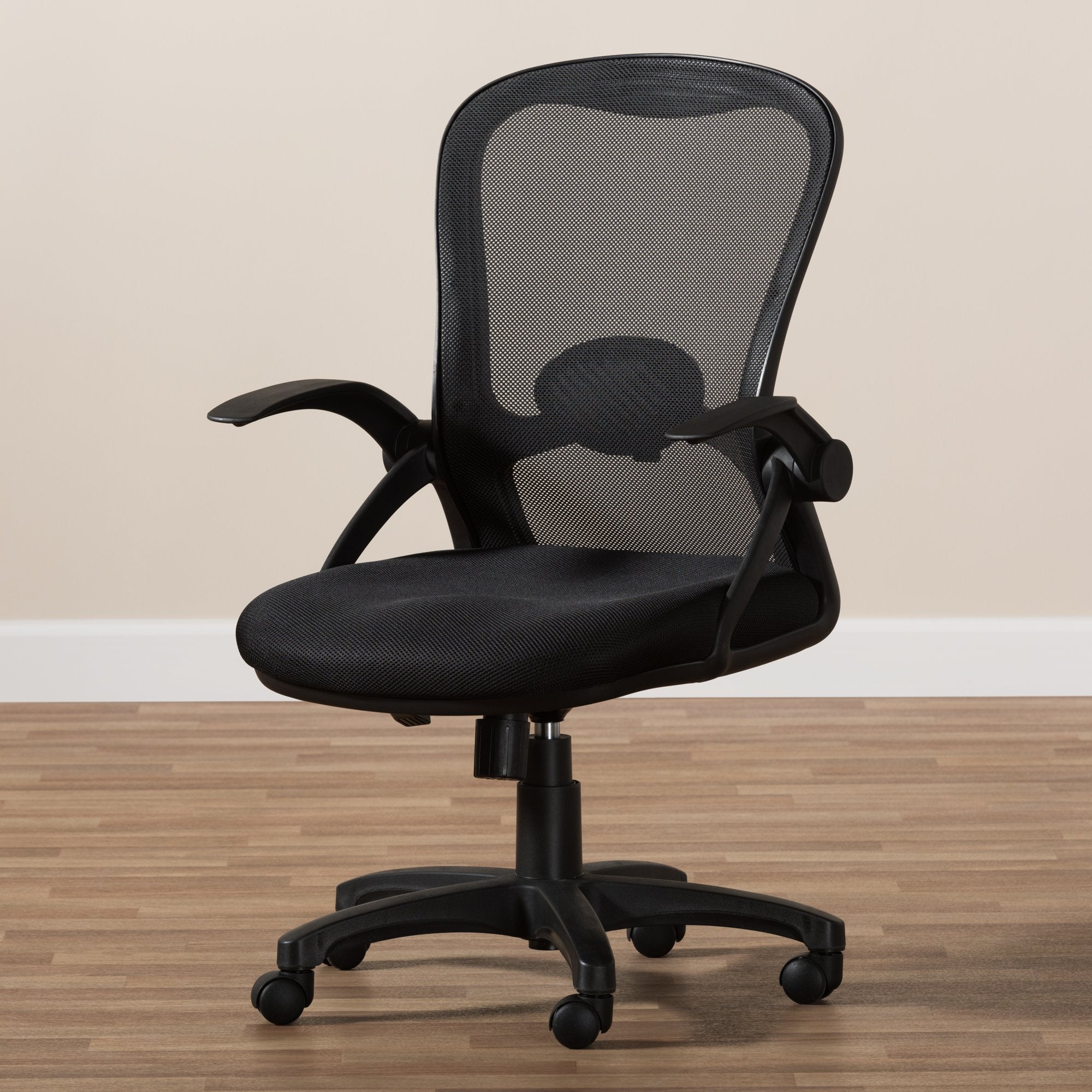 Baxton Studio Bergmann Modern and Contemporary Ergonomic Black Mesh Office Chair