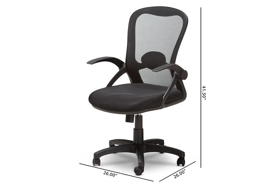 Baxton Studio Bergmann Modern and Contemporary Ergonomic Black Mesh Office Chair