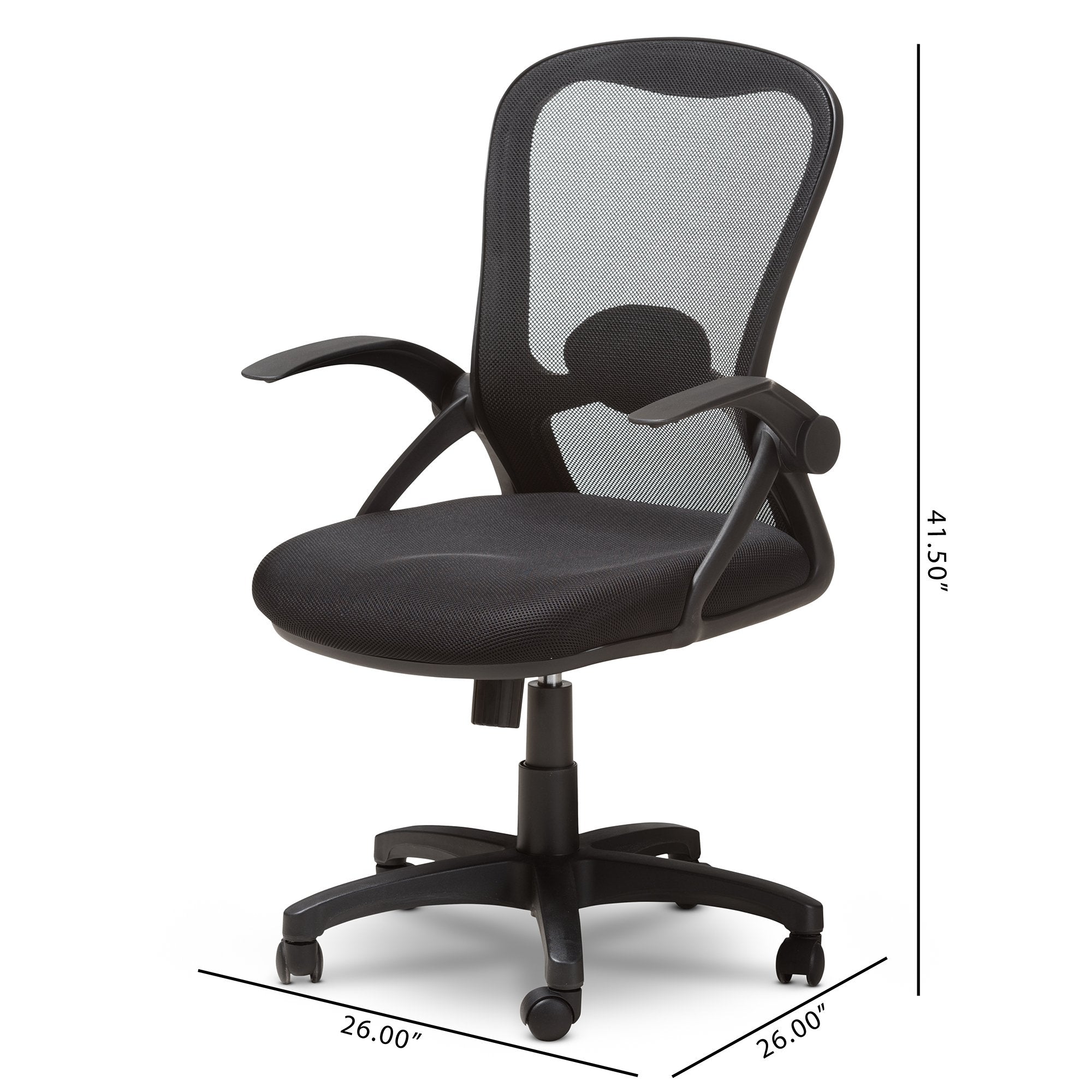 Baxton Studio Bergmann Modern and Contemporary Ergonomic Black Mesh Office Chair