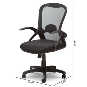 Baxton Studio Bergmann Modern and Contemporary Ergonomic Black Mesh Office Chair