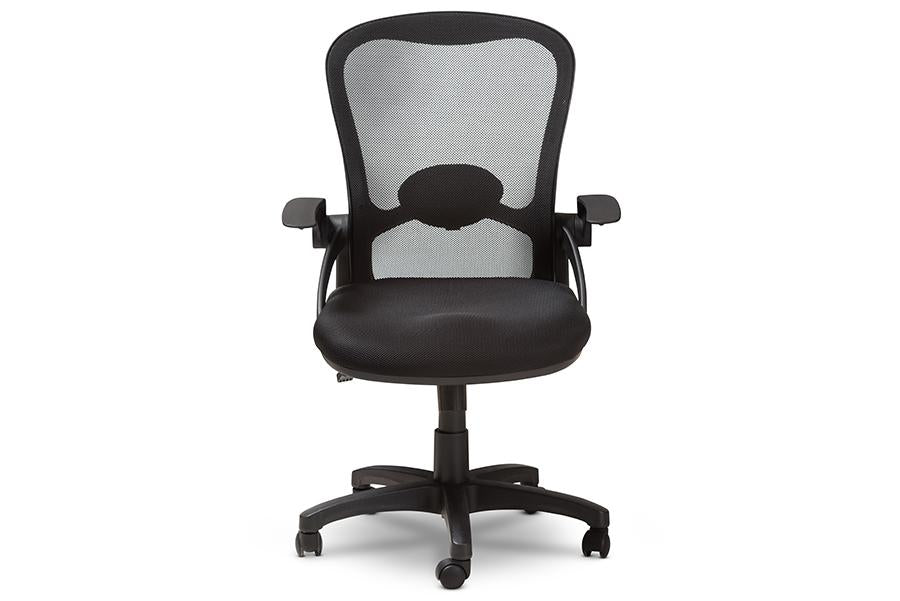 Baxton Studio Bergmann Modern and Contemporary Ergonomic Black Mesh Office Chair