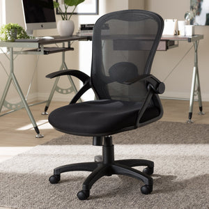 Baxton Studio Bergmann Modern and Contemporary Ergonomic Black Mesh Office Chair