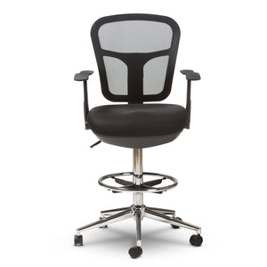 Baxton Studio Landon Modern and Contemporary and Contemporary Black Mesh Adjustable Height Drafting Stool Chair